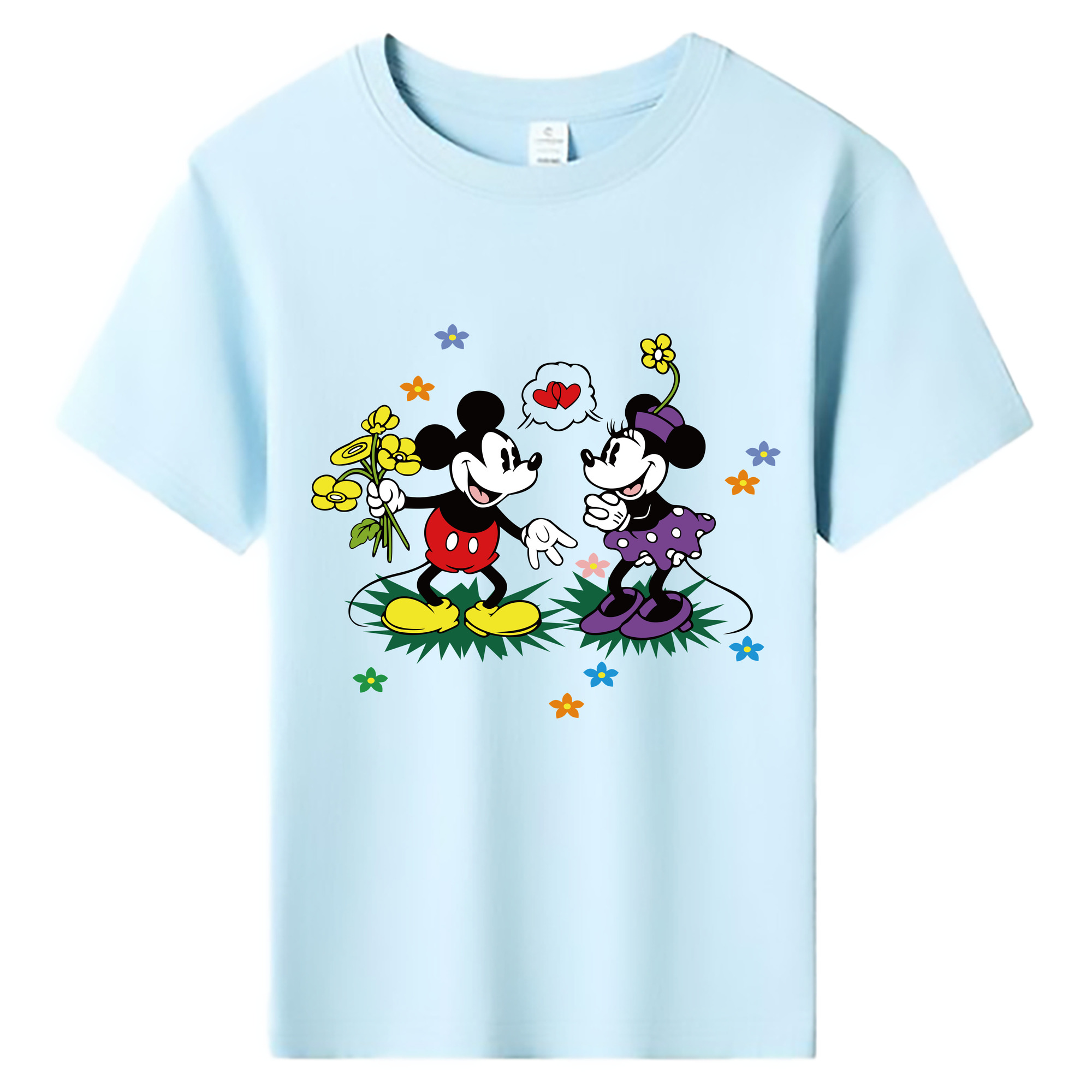 ミッキーマウス Mickey Mouse 綿100％キッズTシャツ（フロントプリント）